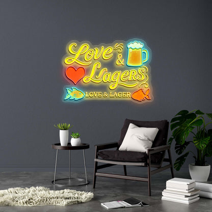 Love & Lagers - Premium Neon Artwork