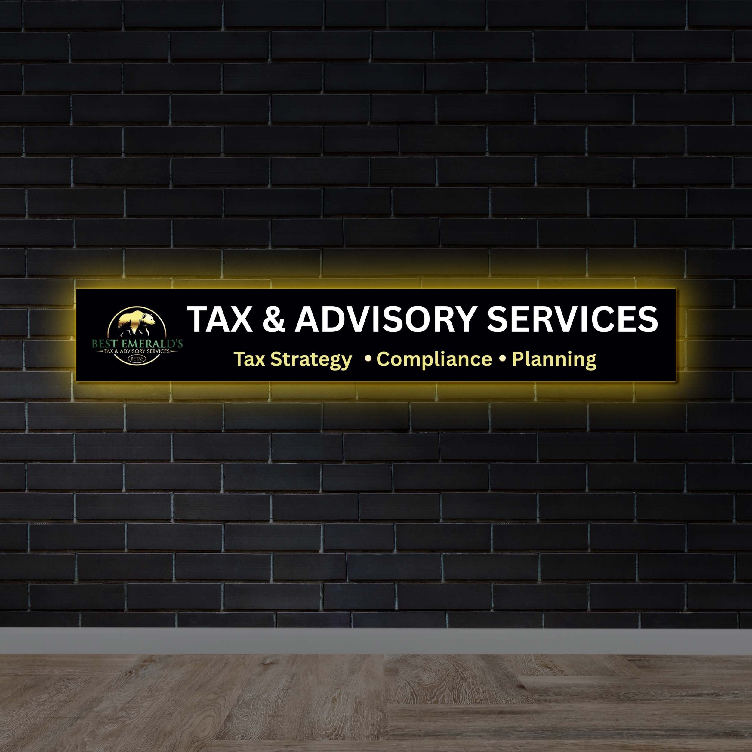TAX & ADVISORY SERVICES | Backlit Version - Premium Neon Artwork