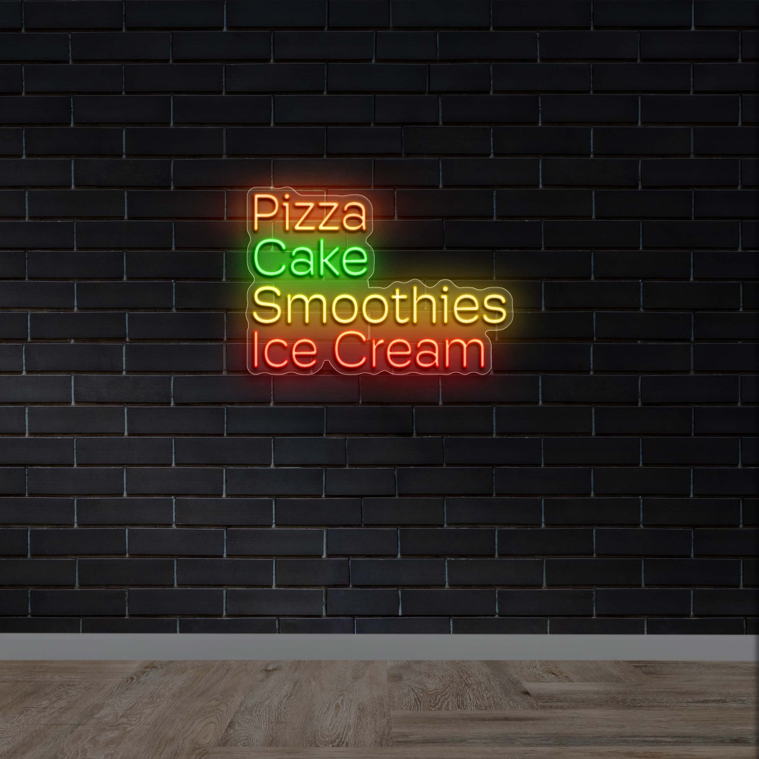 Pizza Cake Smoothies Ice Cream -  Premium Neon Artwork