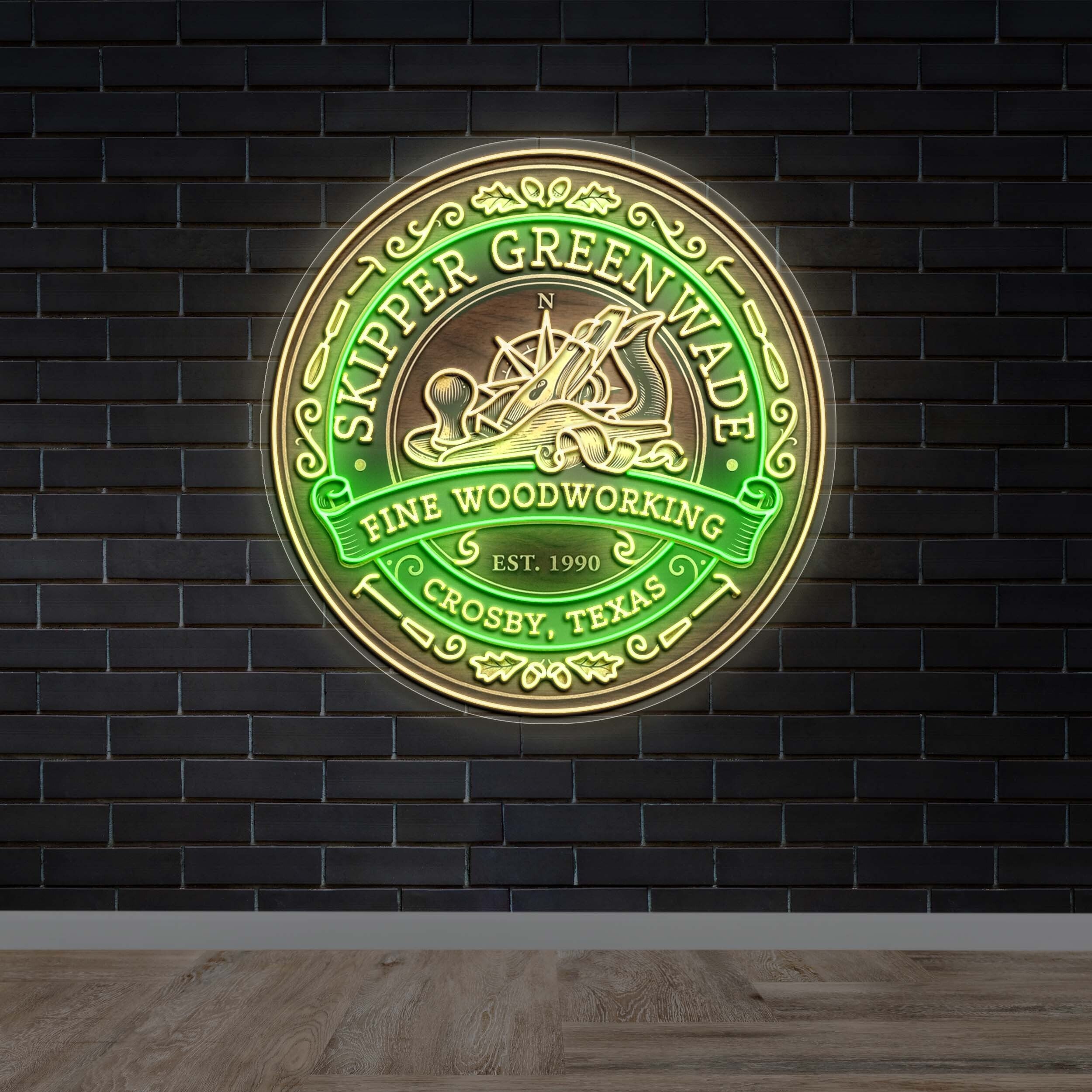 Skipper Green Wade Fine Woodworking - Premium Neon Artwork