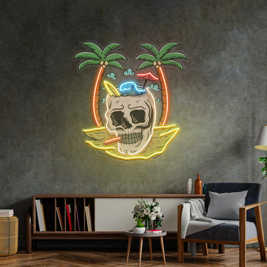 Skull Island - Premium Neon Artwork