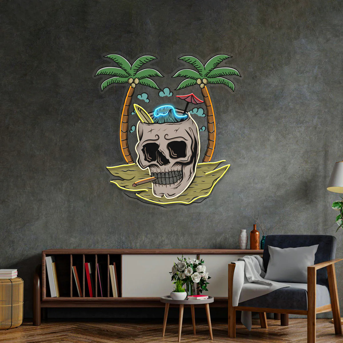 Skull Island - Premium Neon Artwork