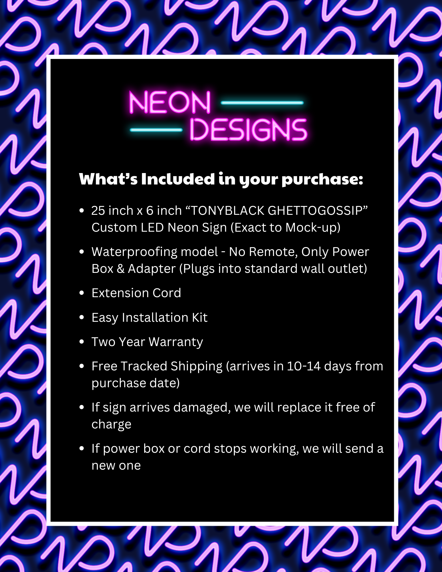 TONYBLACK GHETTOGOSSIP - Premium Neon Artwork