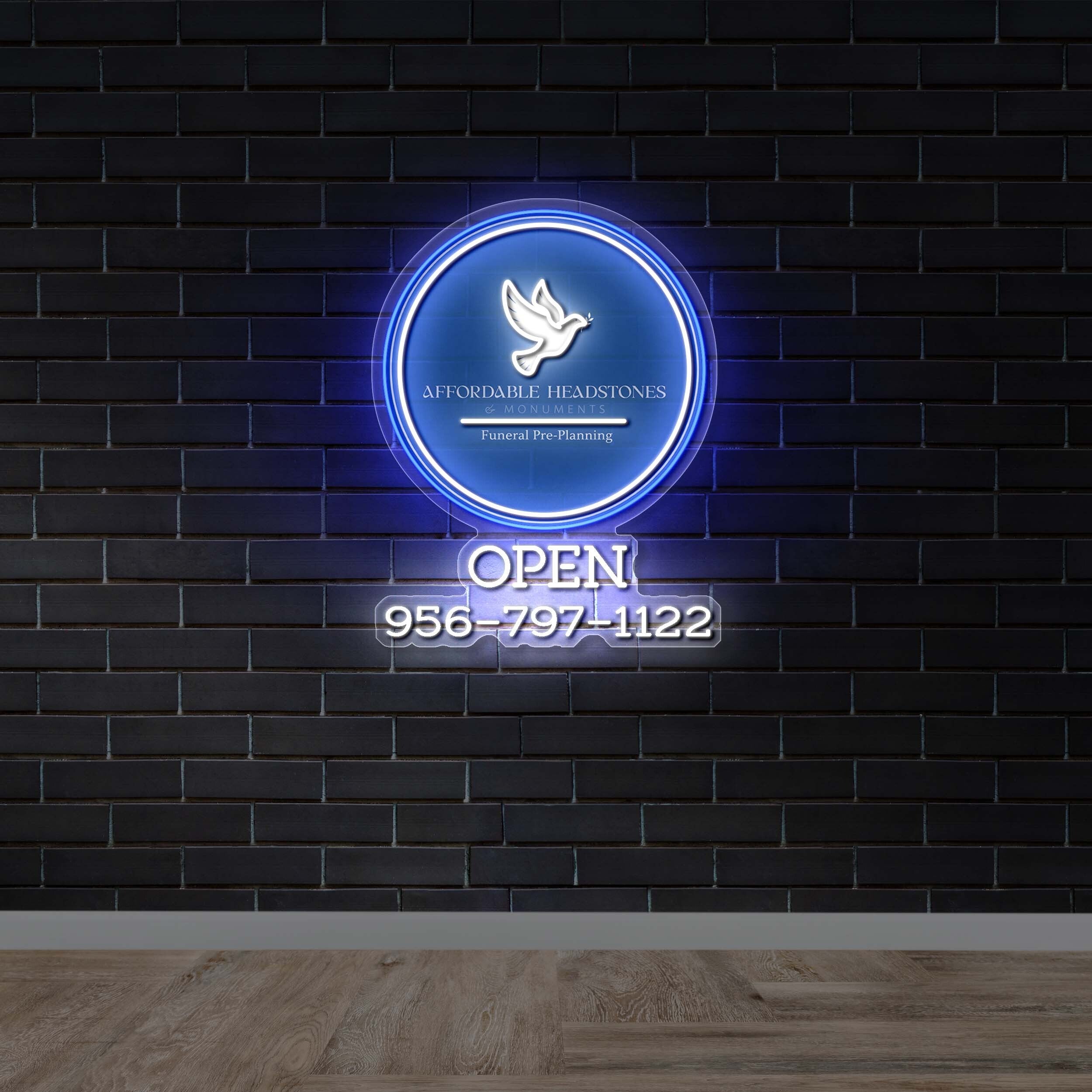 Affordable Headstones + OPEN - Premium Neon Artwork