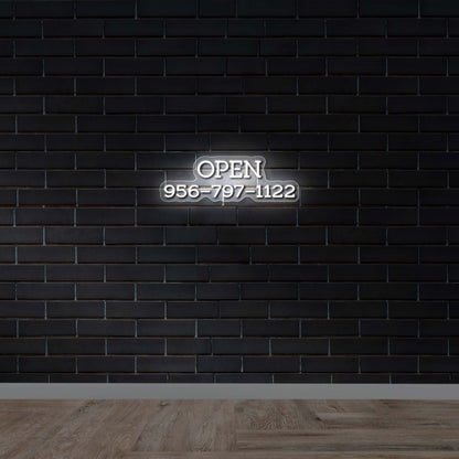 OPEN 956-797-1122 - Premium Neon Artwork