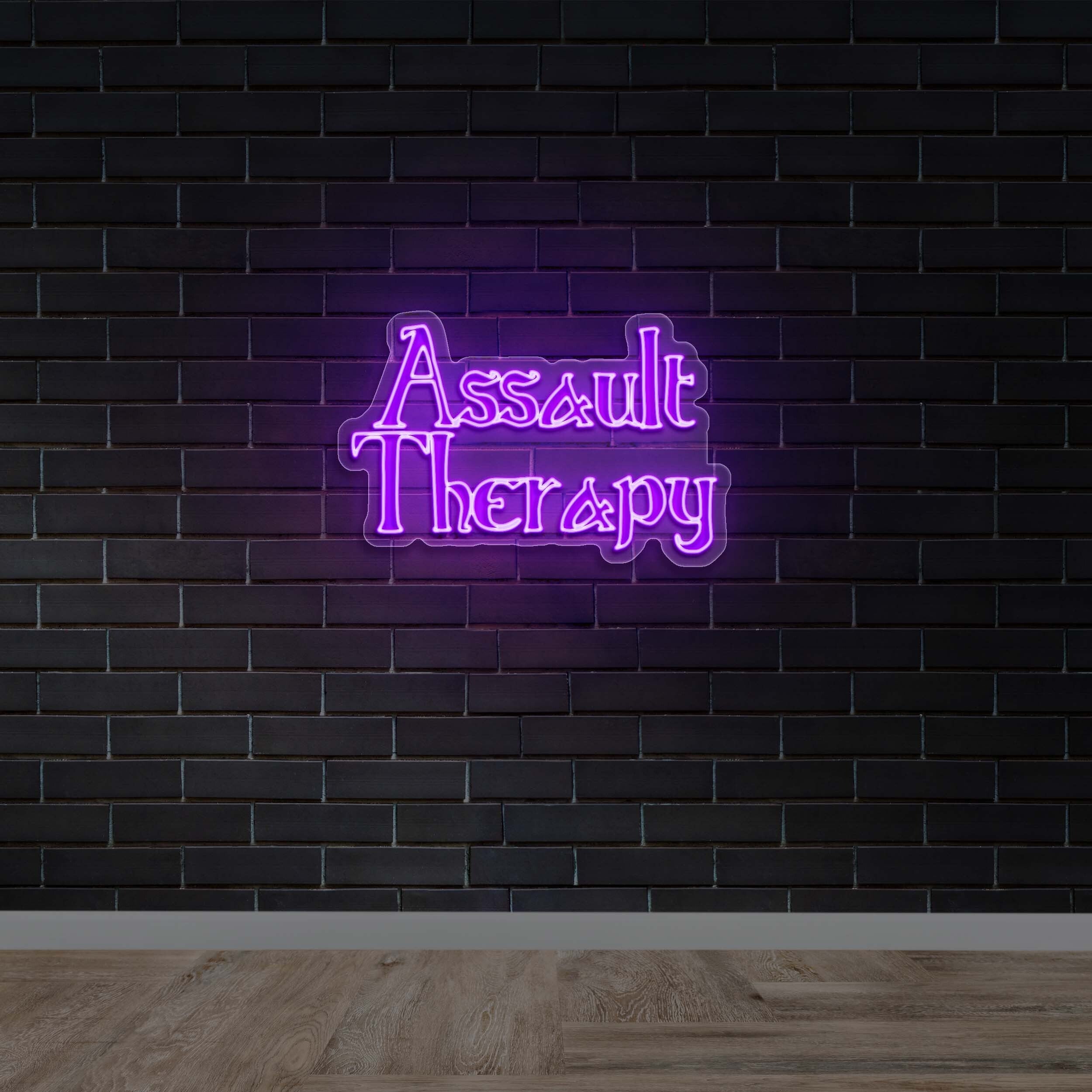 Assault Therapy (Elementary Gothic Bookhand font) - Premium Neon Artwork