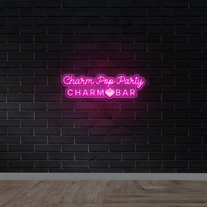 Charm Pop Party Charm Bar - Premium Neon Artwork