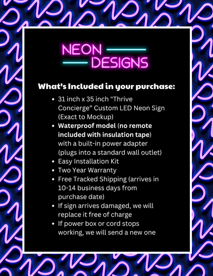 Thrive Concierge - Premium Neon Artwork