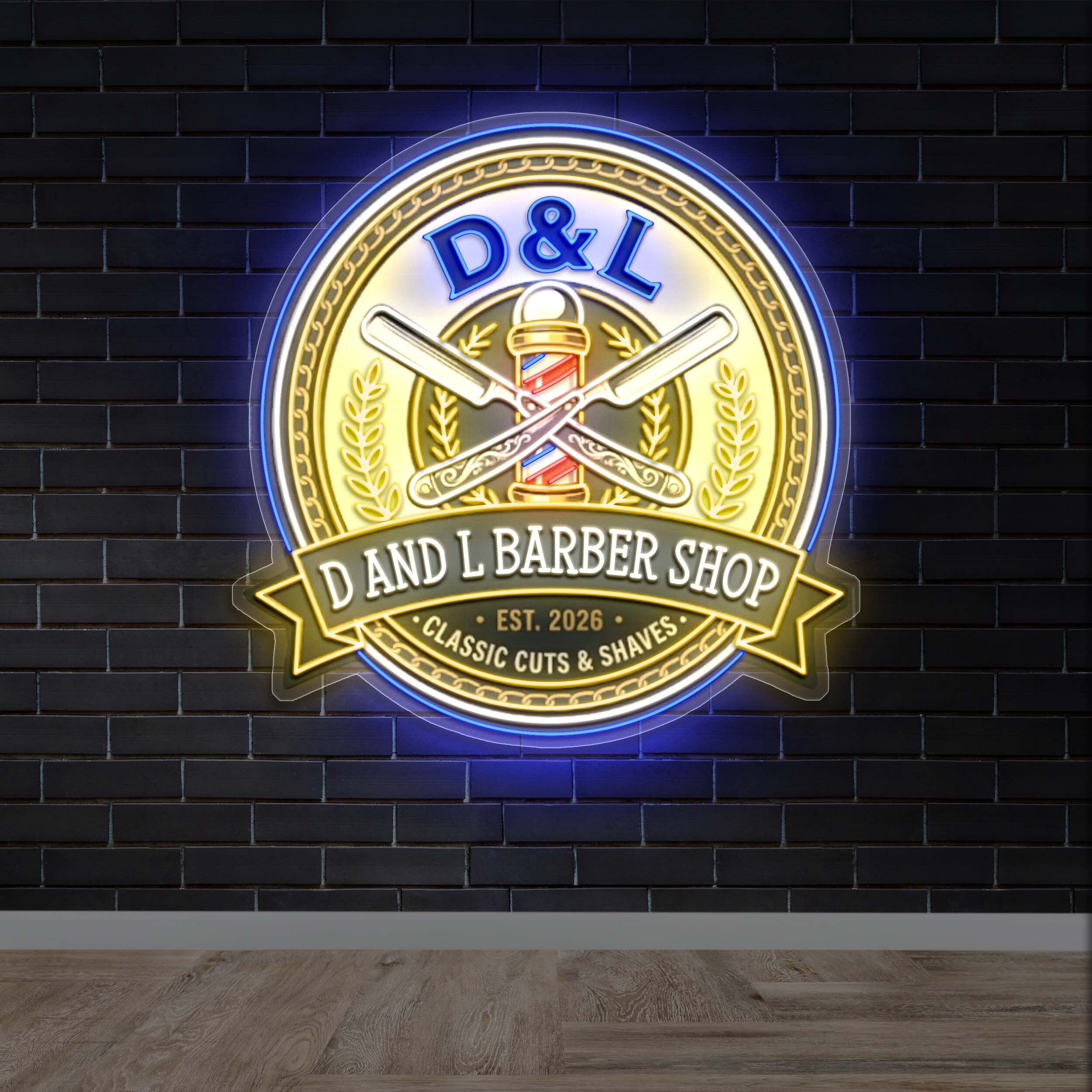 D AND L BARBER SHOP -  Premium Neon Artwork