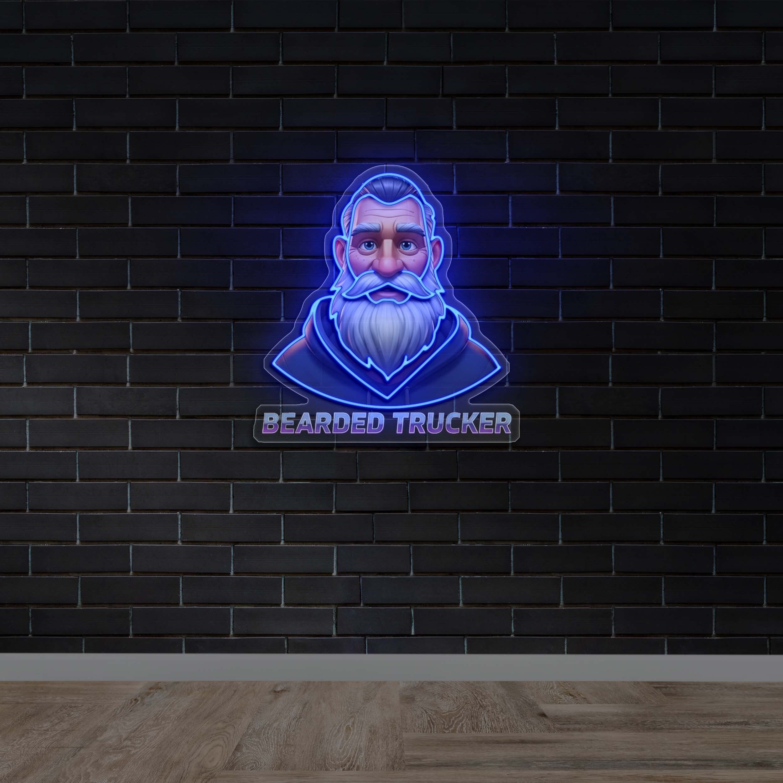 BEARDED TRUCKER - Premium Neon Artwork