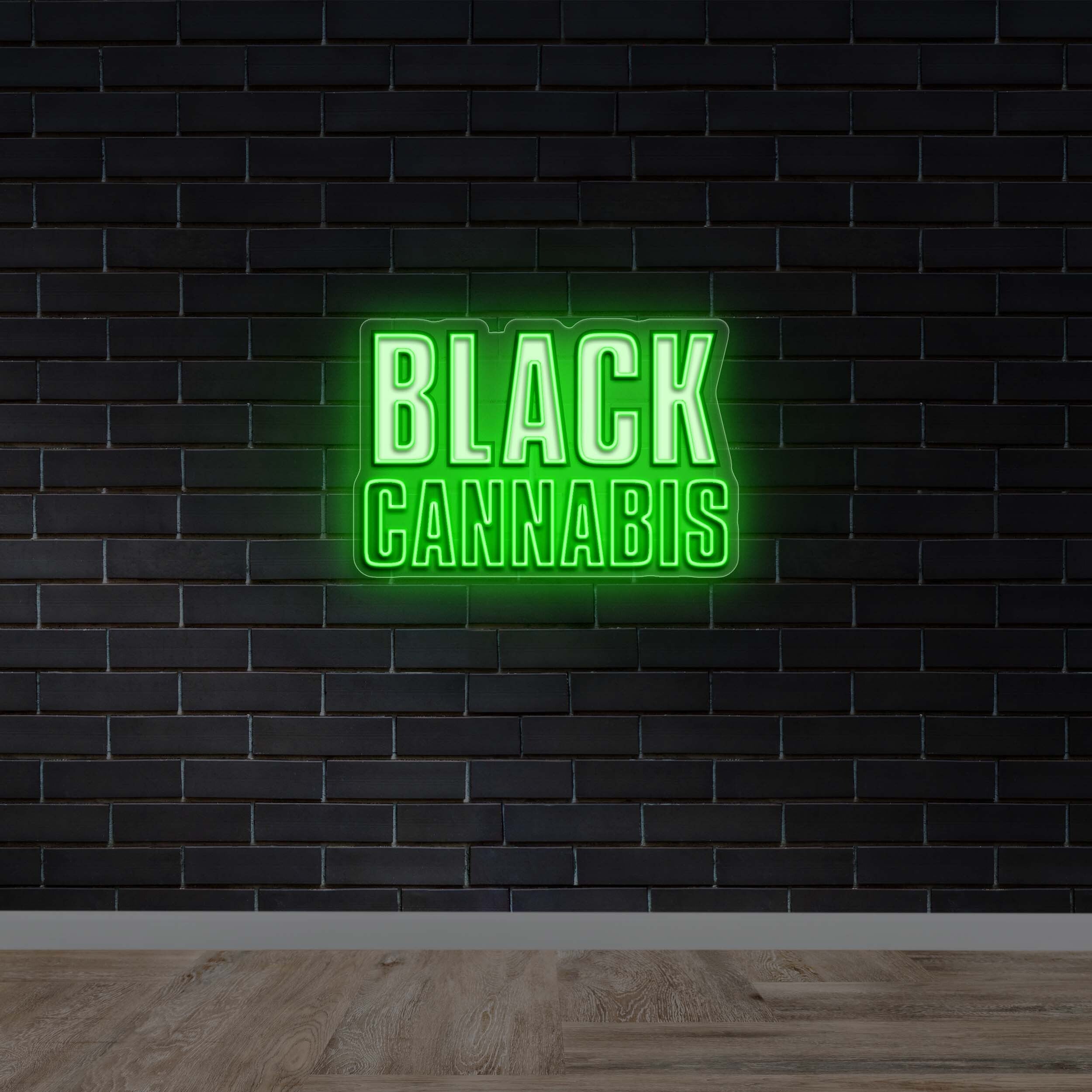 Black Cannabis - Premium Neon Artwork
