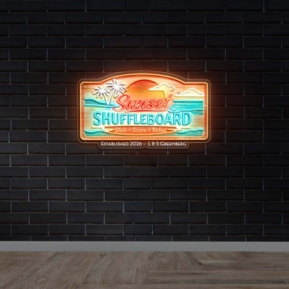 SUNSET SHUFFLEBOARD - Premium Neon Artwork