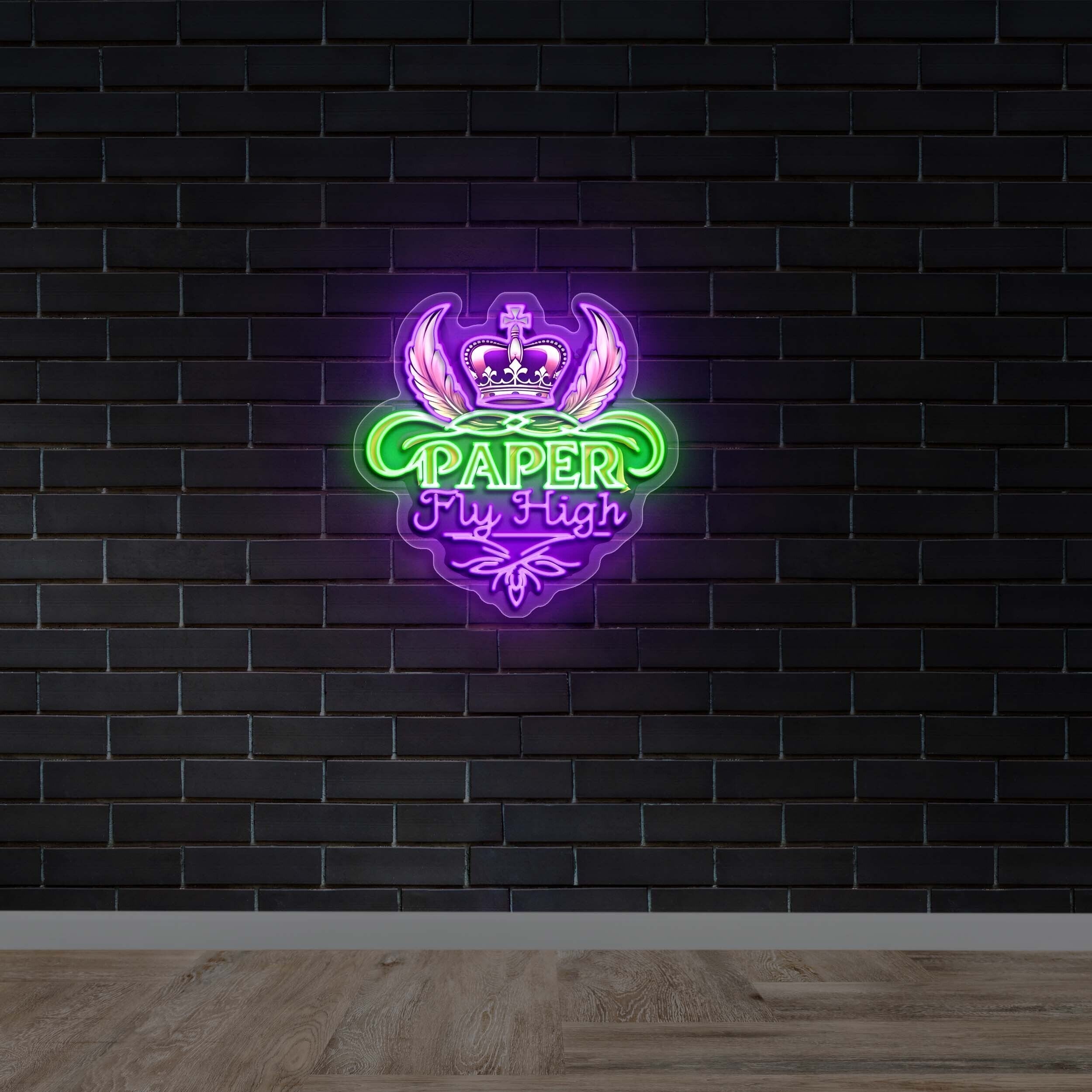 PAPER FLY HIGH - Premium Neon Artwork