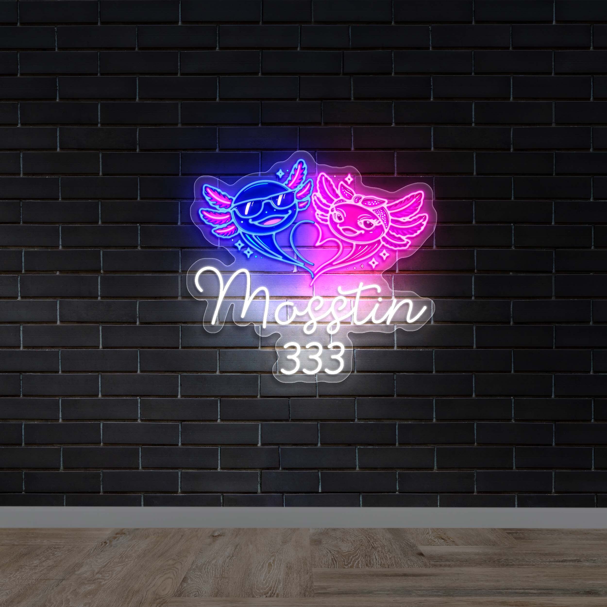 Mosstin 333 Heart Duo (version 2) - Premium Neon Artwork