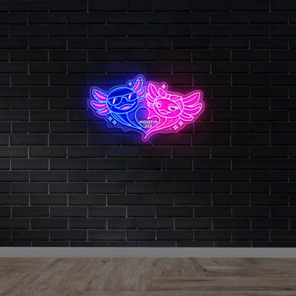 Mosstin 333 Heart Duo - Premium Neon Artwork