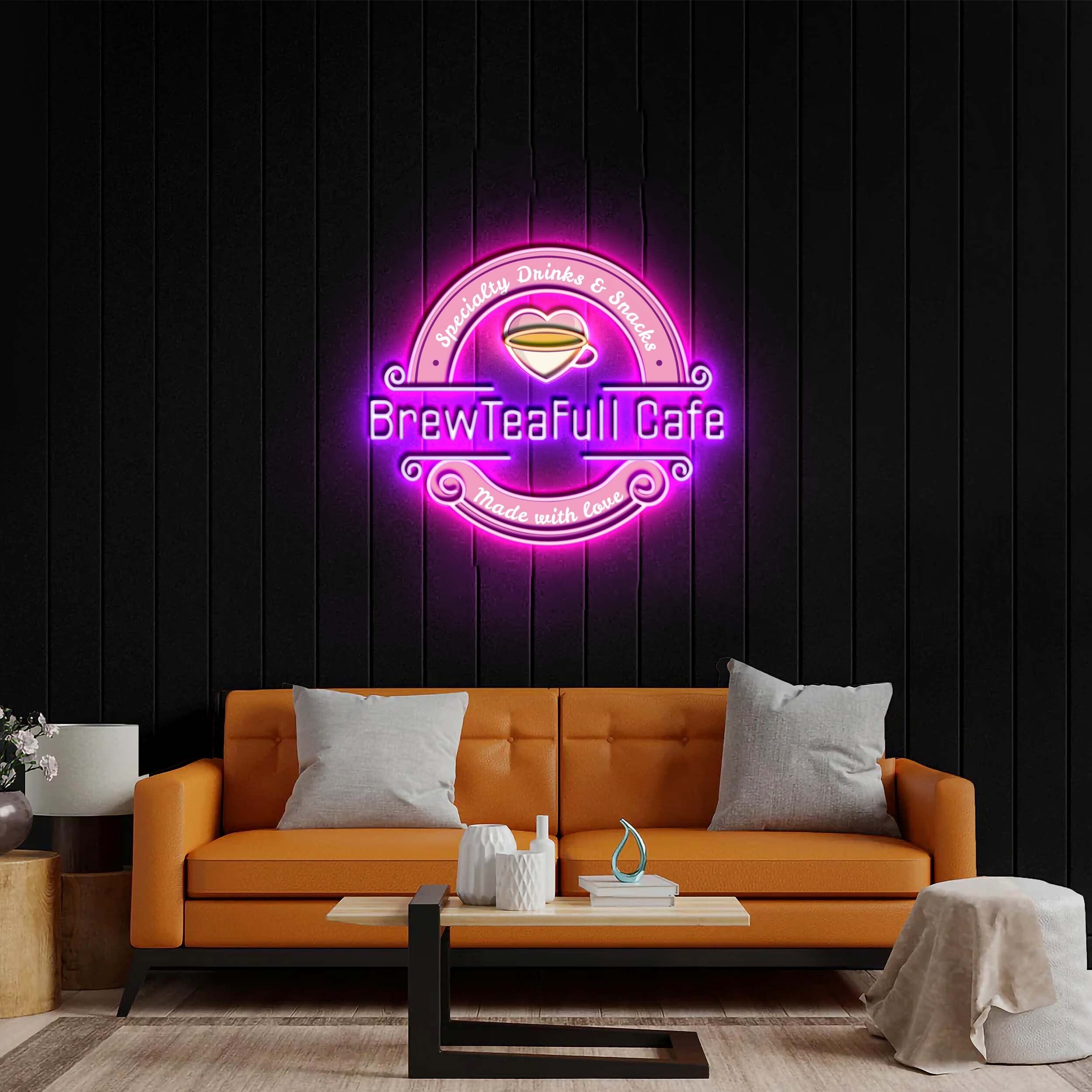 BrewTeaFull Cafe - Premium Neon Artwork