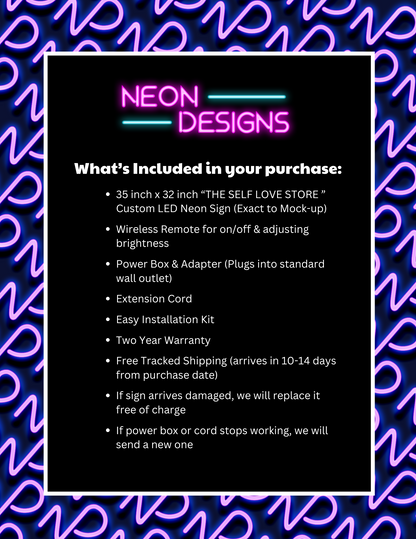 THE SELF LOVE STORE - Premium Neon Artwork