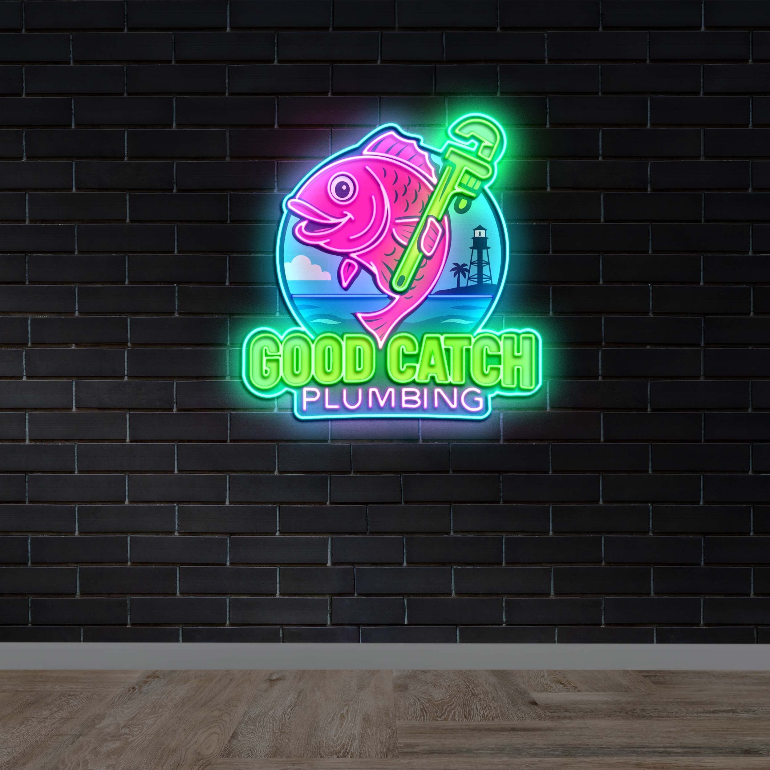 Good Catch Plumbing - Premium Neon Artwork