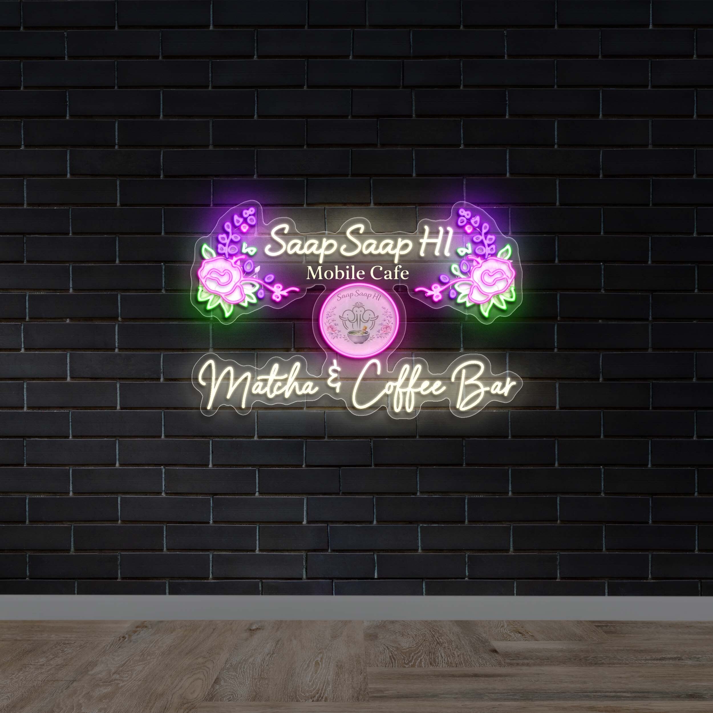 Saap Saap Hi Mobile Cafe - Premium Neon Artwork
