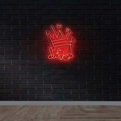 Crown Graffiti - Premium Neon Artwork