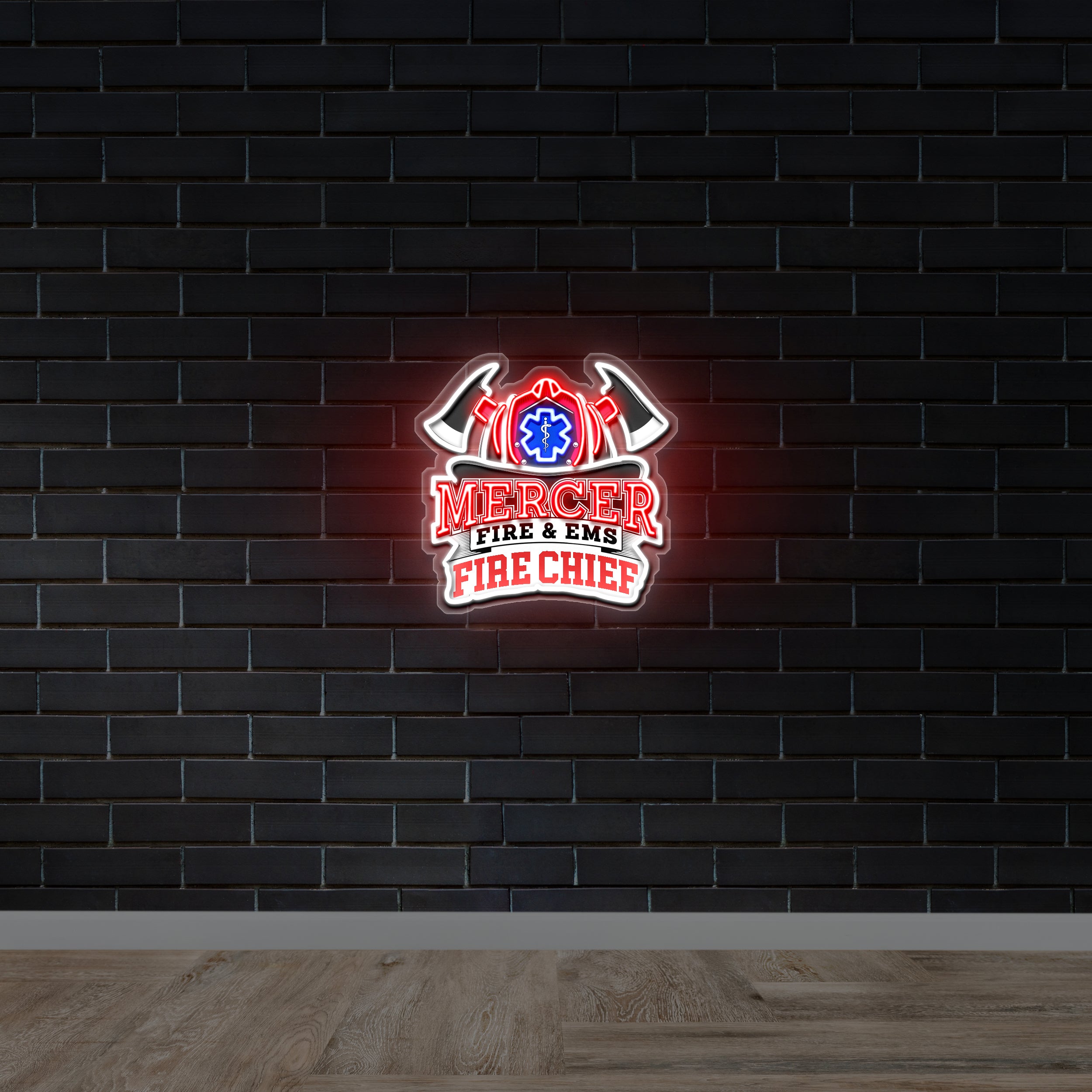 MERCER EMS & FIRE Fire Chief - Premium Neon Artwork