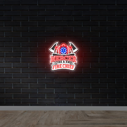 MERCER EMS & FIRE Fire Chief - Premium Neon Artwork