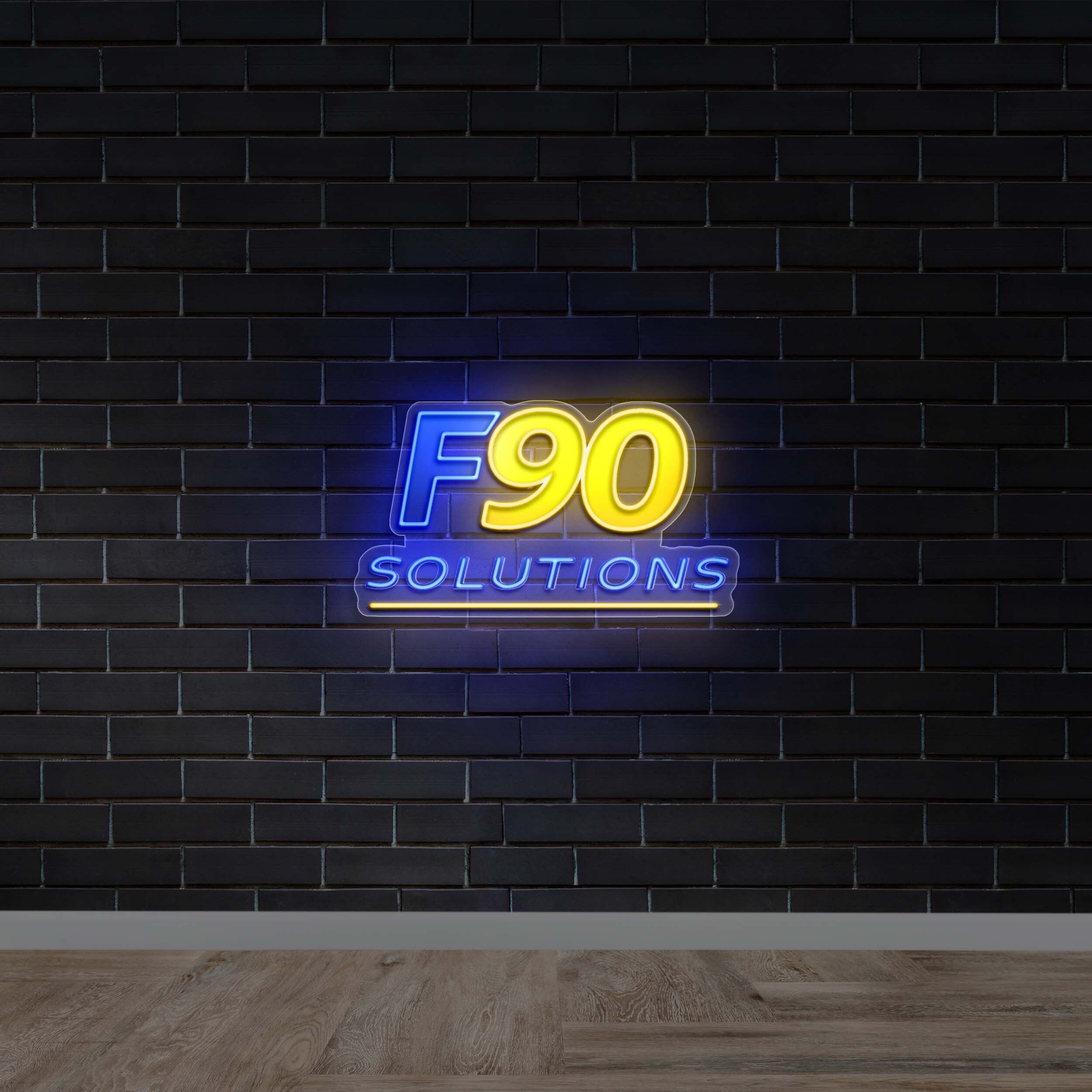 F90 SOLUTIONS - Premium Neon Artwork