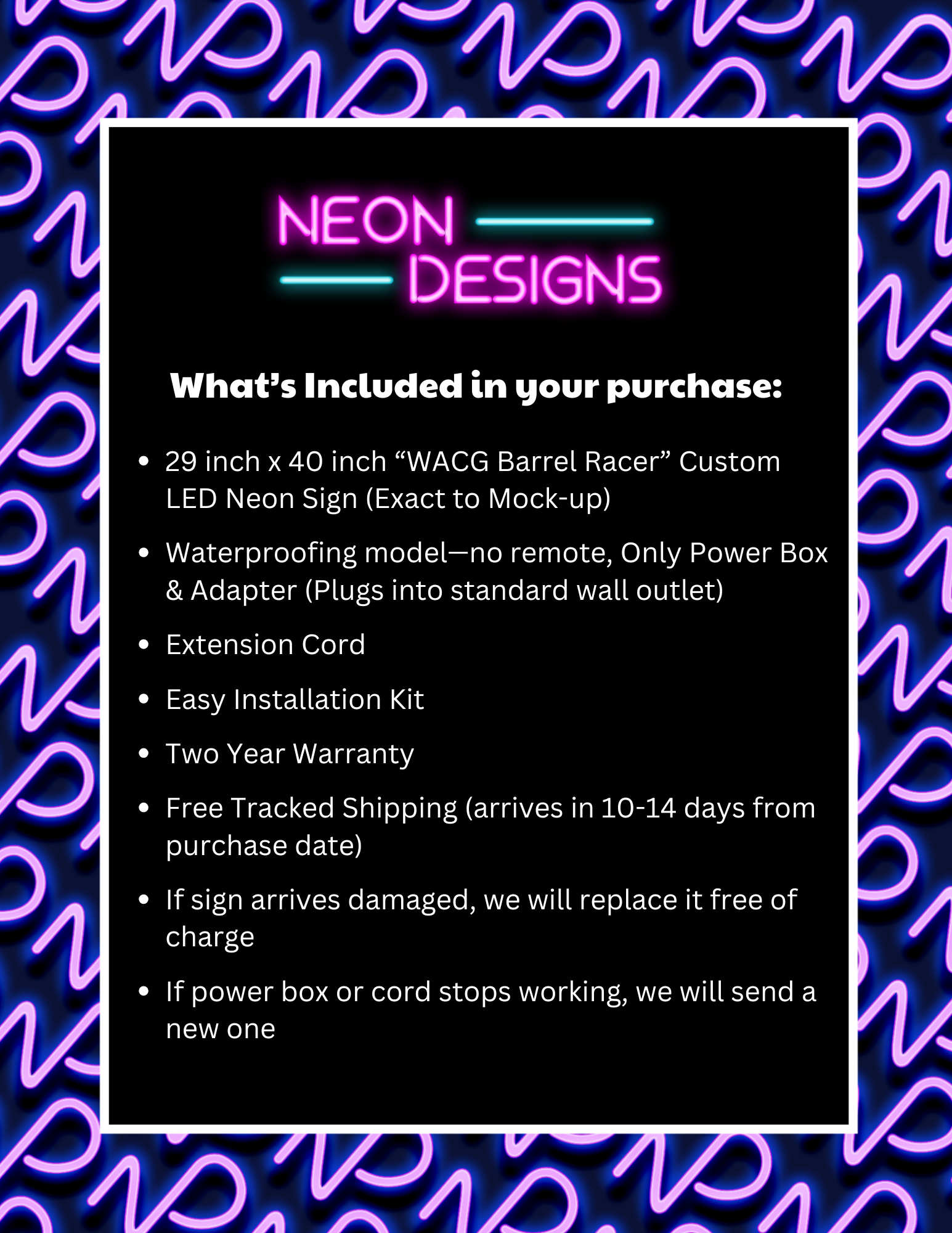 WACG Barrel Racer - Premium Neon Artwork