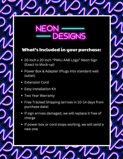 PANJ AAB Logo - Premium Neon Artwork