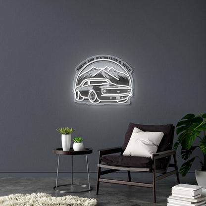 South Side Restoration & Speed Logo - Premium Neon Artwork