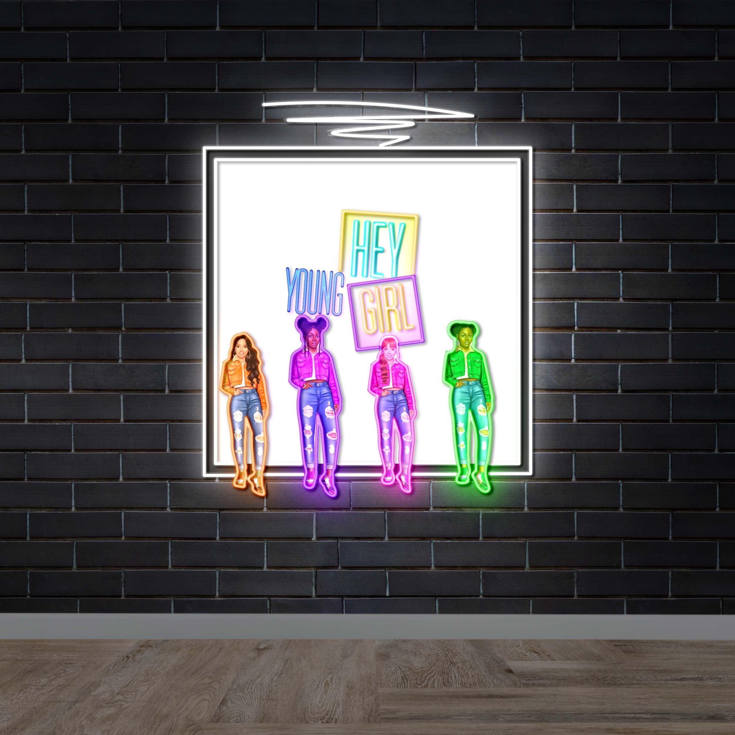 Hey Young Girl - Premium Neon Artwork