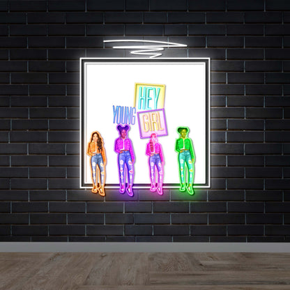 Hey Young Girl - Premium Neon Artwork