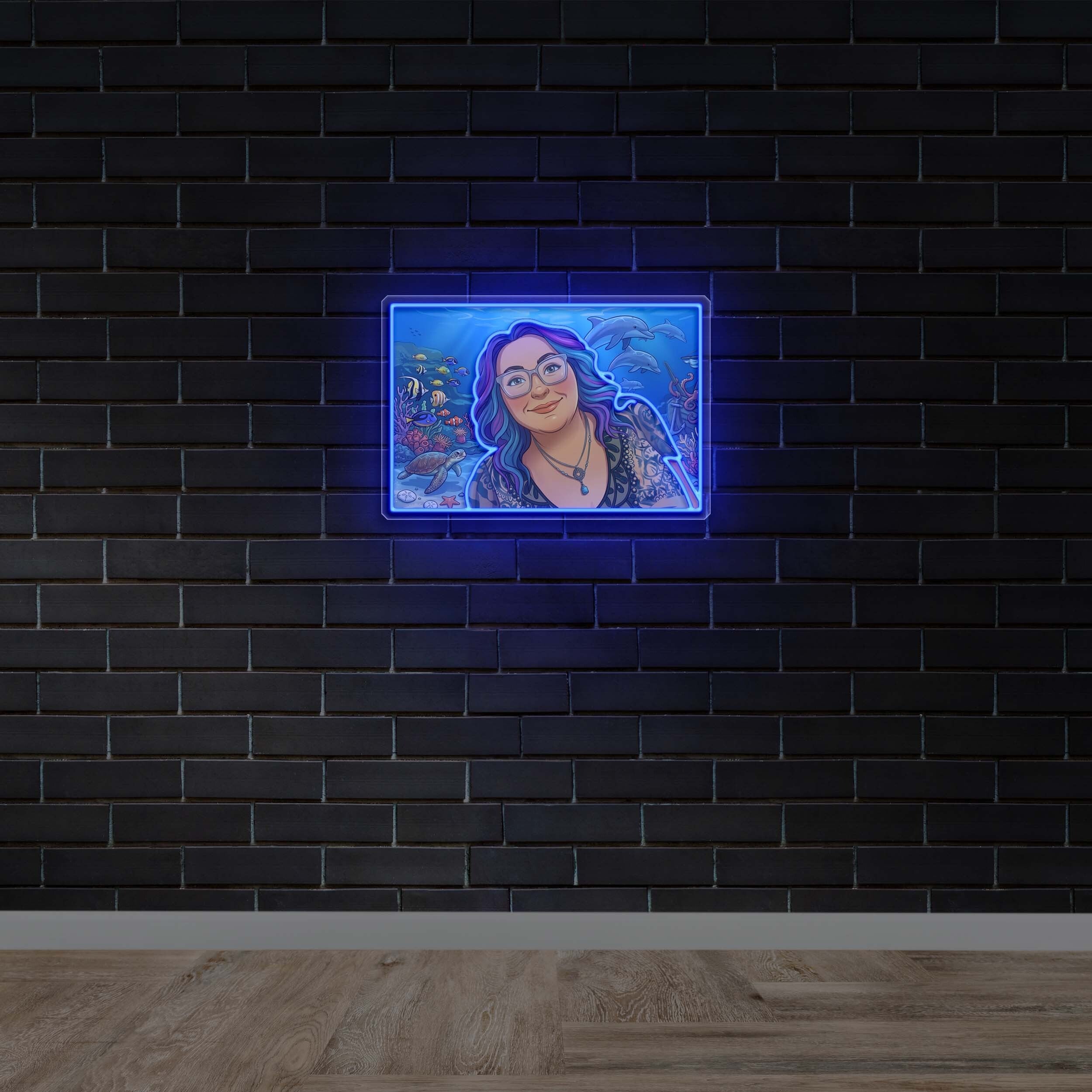 Ocean Dream Portrait - Premium Neon Artwork