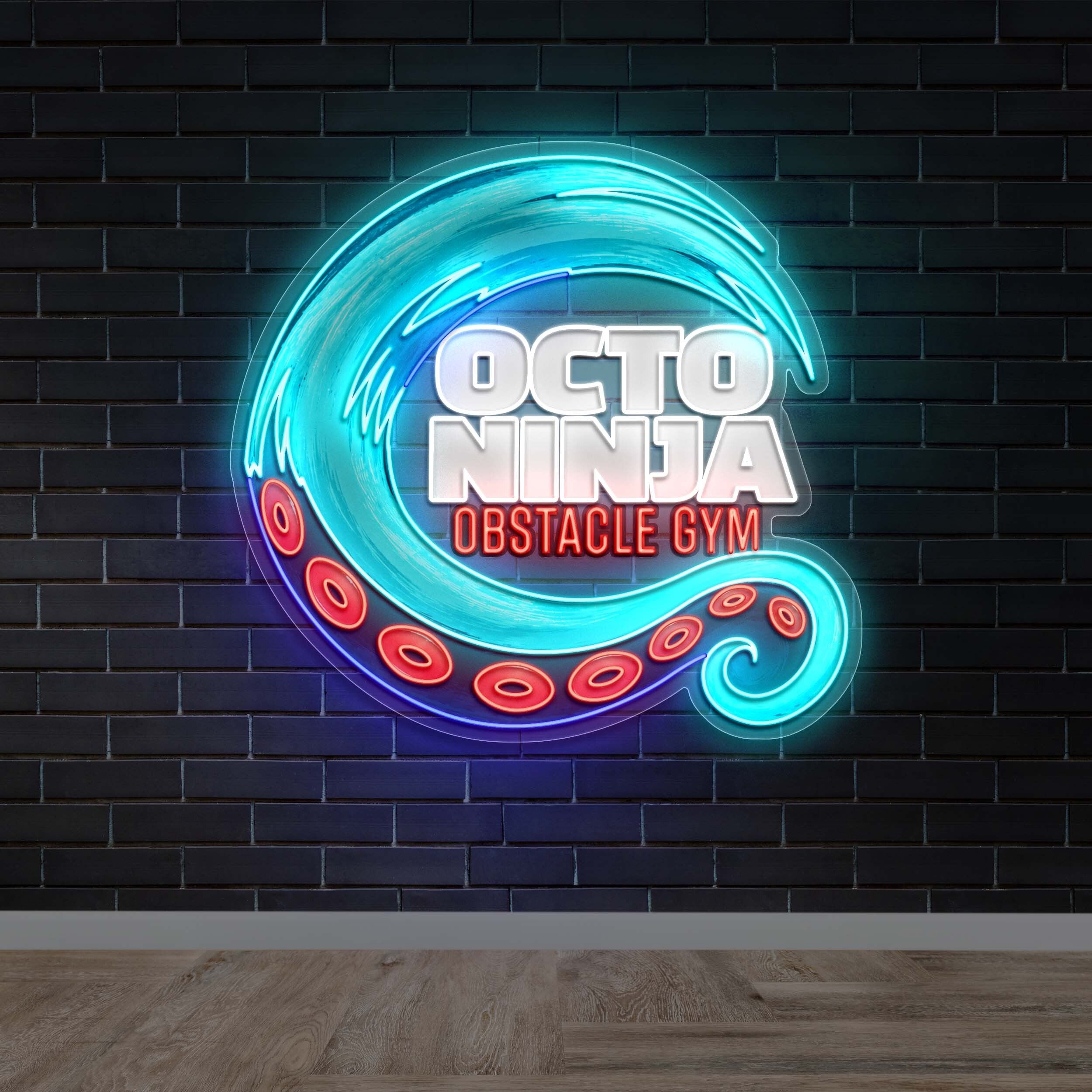 Octo Ninja Obstacle Gym - Premium Neon Artwork