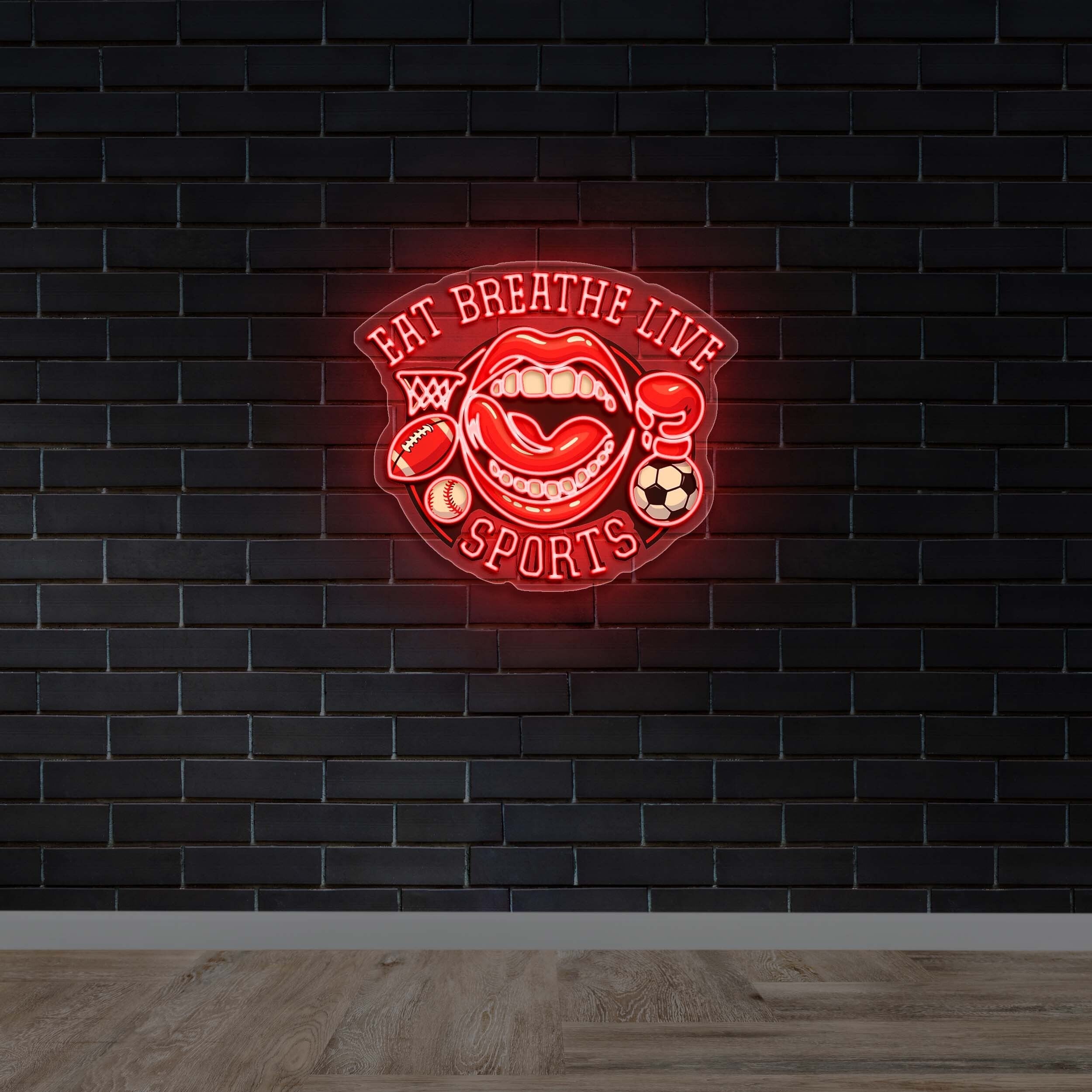 EAT BREATHE LIVE SPORTS - Premium Neon Artwork