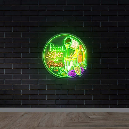 Paint, Light, and Pour - Premium Neon Artwork