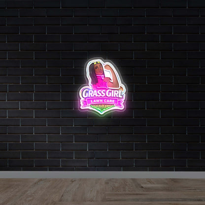 GRASS GIRL LAWN CARE - Premium Neon Artwork