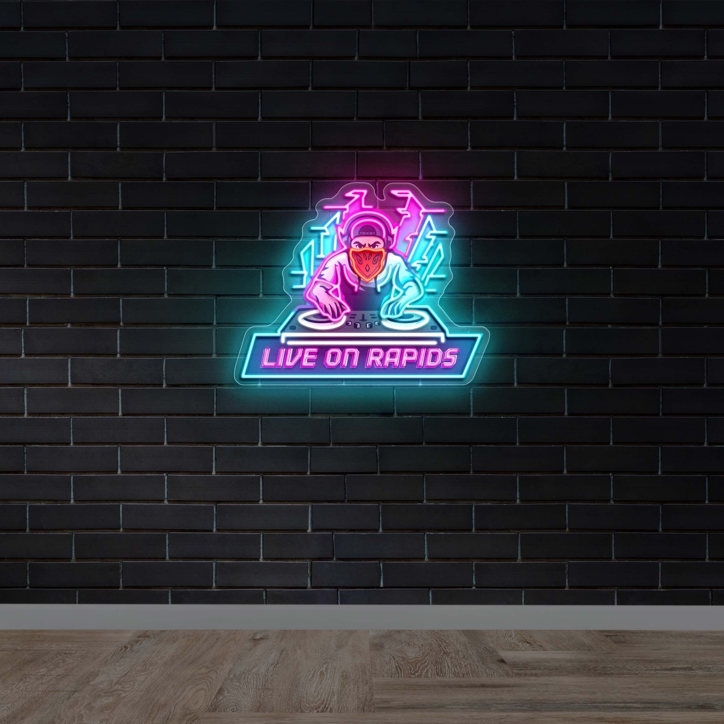 Live On Rapids – Premium Neon Artwork