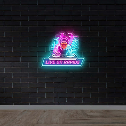 Live On Rapids – Premium Neon Artwork