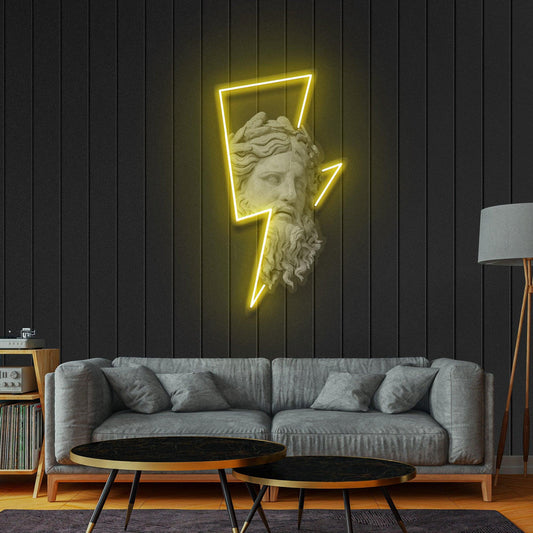 Zeus Lightning Bolt - Premium Neon Artwork