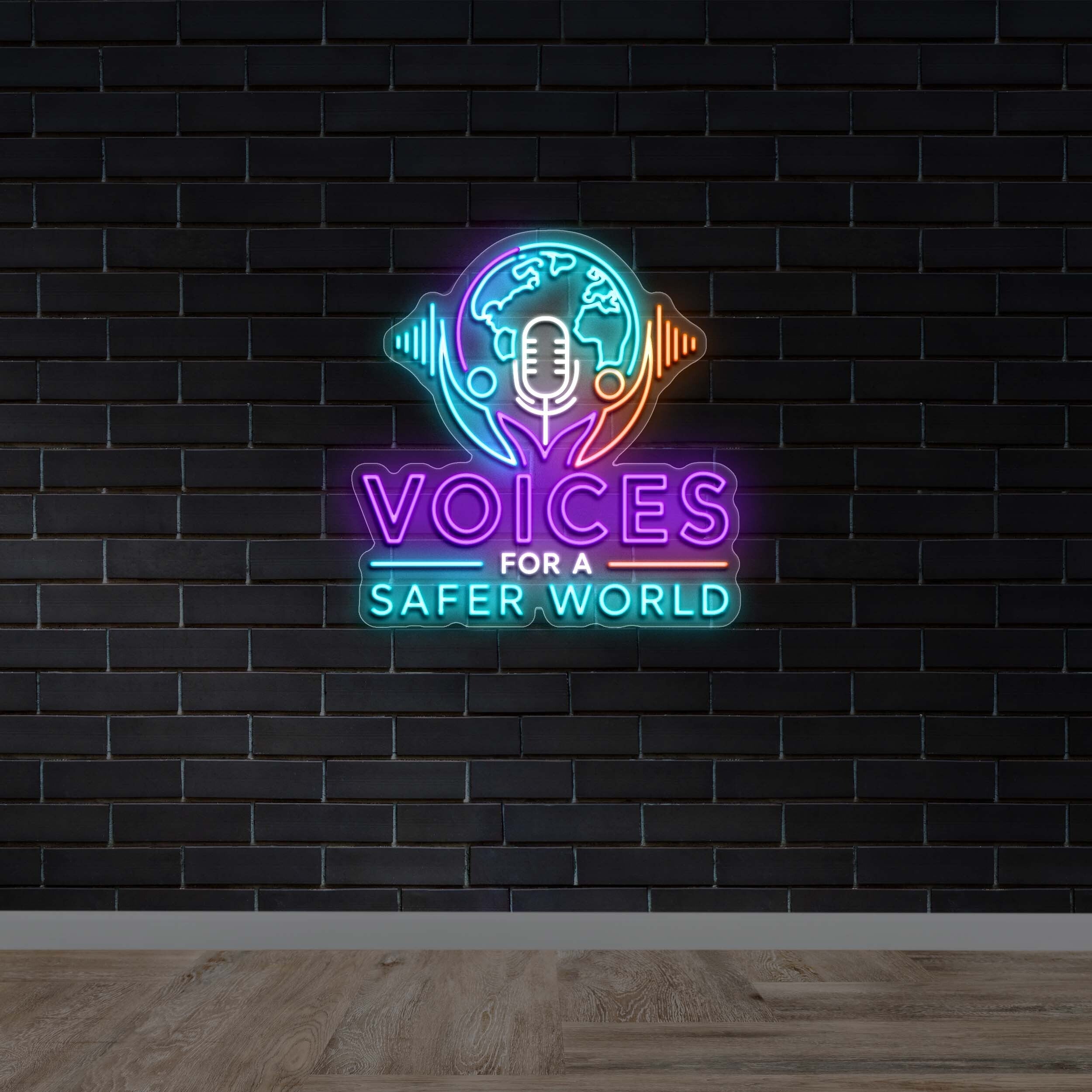 Voices For A Safer World - Premium Neon Artwork