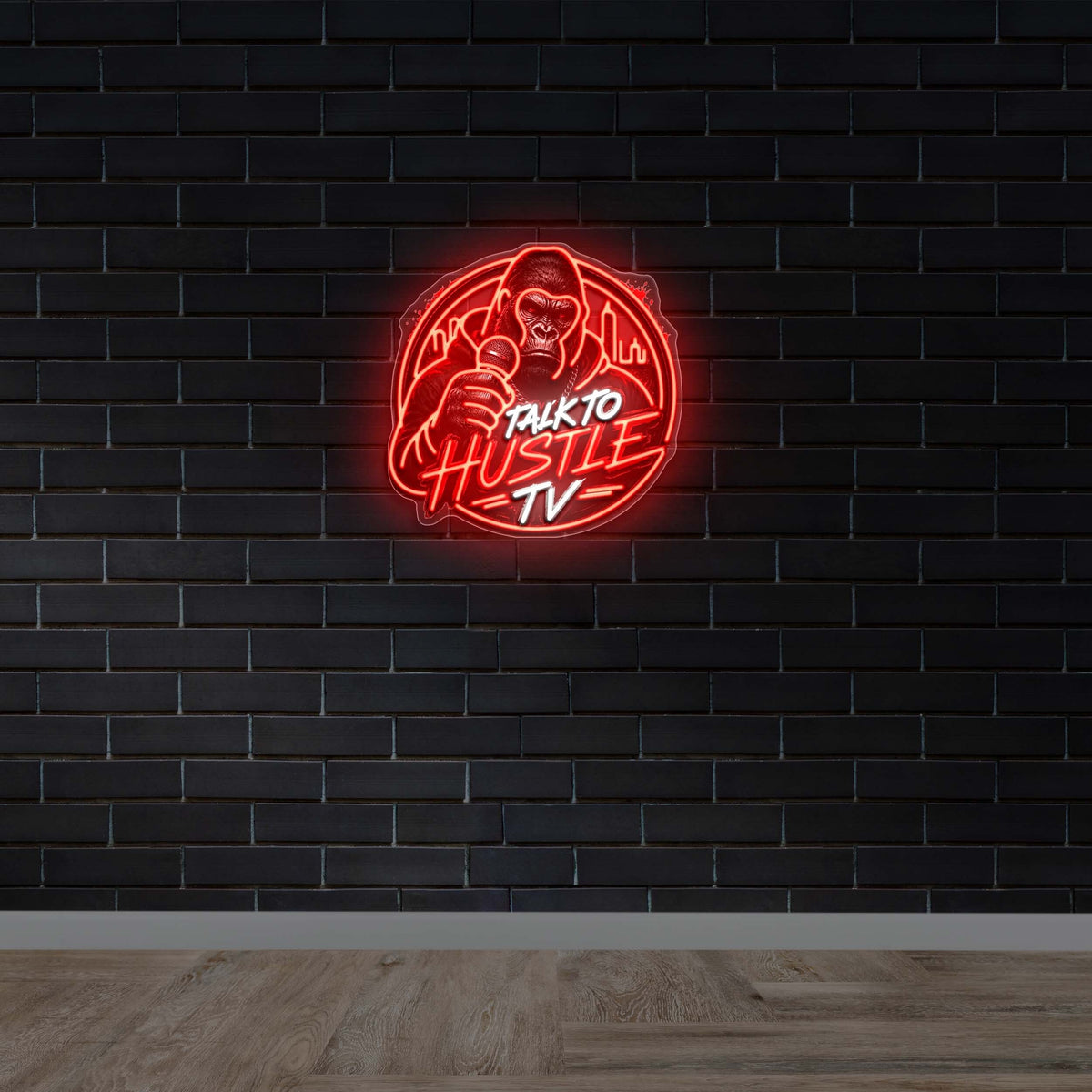 Talk to Hustle TV - Premium Neon Artwork