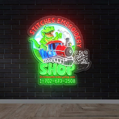 STITCHES EMBROIDERY SHOP - Premium Neon Artwork