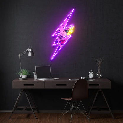 Lightning Girl - Premium Neon Artwork