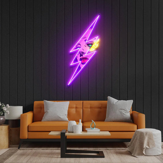 Lightning Girl - Premium Neon Artwork