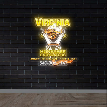 Virginia Honeybee Exterminators - Premium Neon Artwork