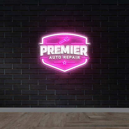 Premier Auto Repair - Premium Neon Artwork