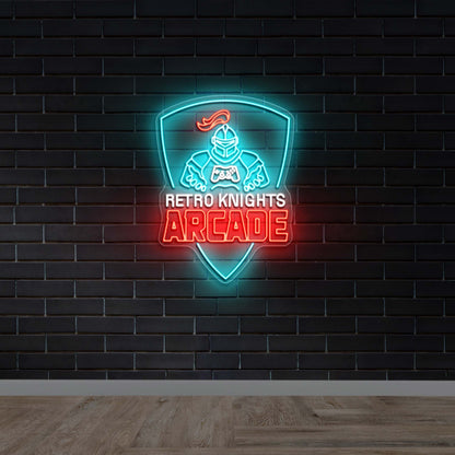 RETRO KNIGHTS ARCADE - Premium Neon Artwork