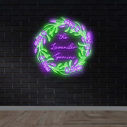 The Lavender Gemini | Circular Version - Premium Neon Artwork