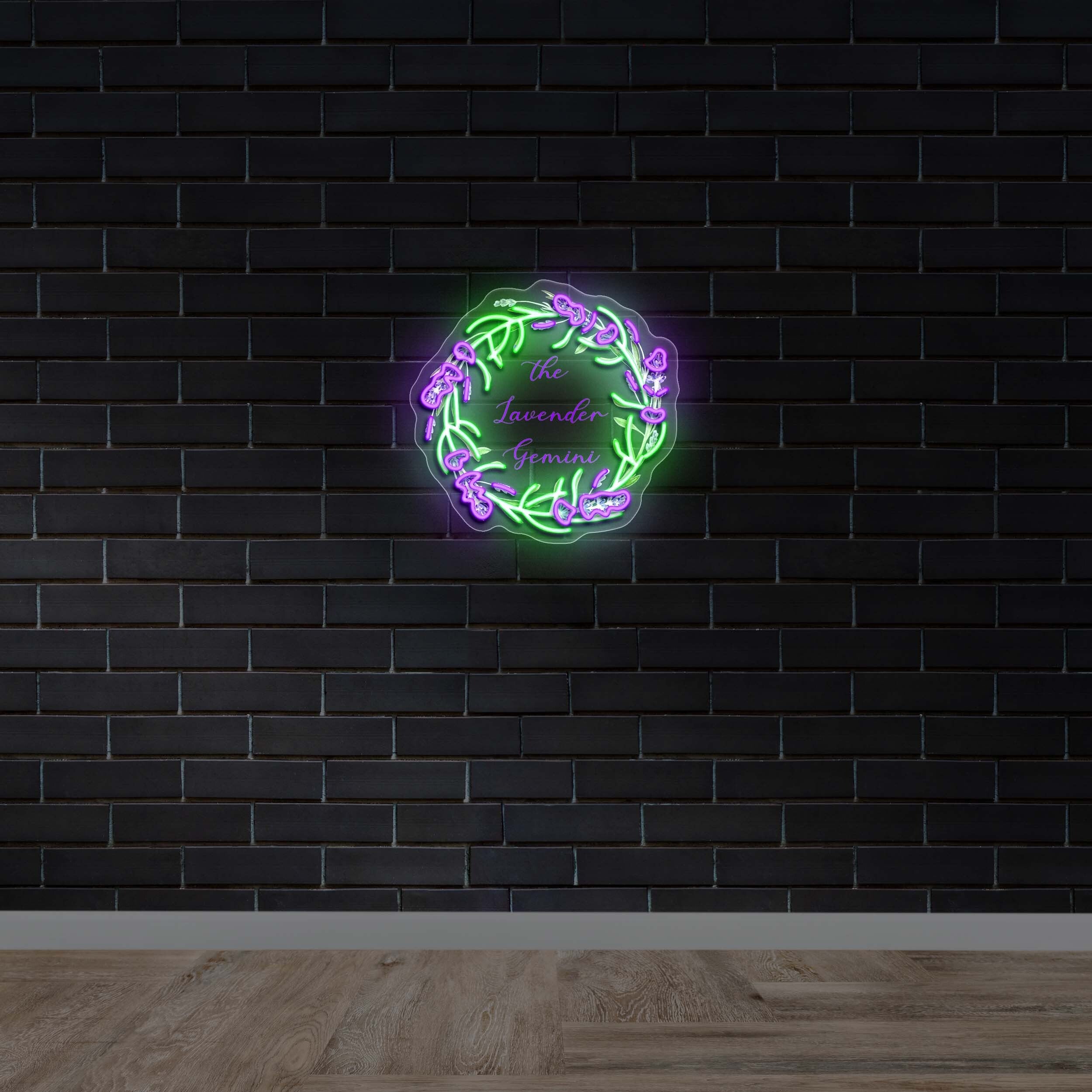 The Lavender Gemini | Circular Version - Premium Neon Artwork